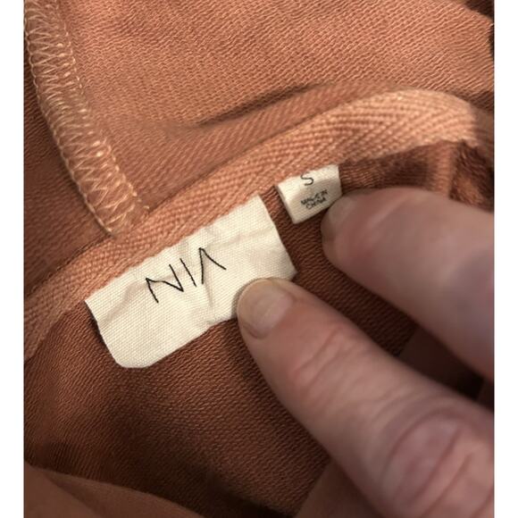 NIA Women's Dusty Pink Rose Cropped Hoodie Pullover - Size Small - Picture 4 of 6